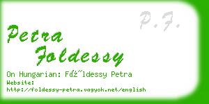 petra foldessy business card